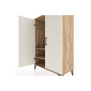 Hyperion Dolap 2 Raflı 2 Kapaklı Tek Askılı 88x44x134 Çam-aytaşı