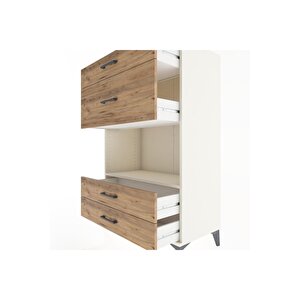 Hyperion Dolap Tek Raflı 4 Çekmeceli 88x44x134 Aytaşı-çam