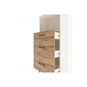 Arges Dolap Tek Raflı 3 Çekmeceli 60x30x134 Aytaşı-çam