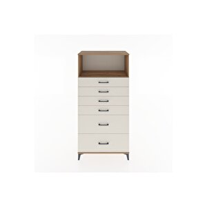 Hyperion Dolap Tek Raflı 6 Çekmeceli 88x44x182 Çam-aytaşı
