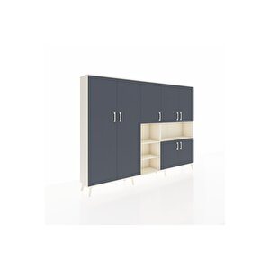 Arges Dolap 13 Raflı 7 Kapaklı 220x30x163 Aytaşı-antrasit/aytaşı