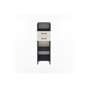 Arges Dolap 2 Raflı 2 Çekmeceli 44x30x134 Antrasit-aytaşı