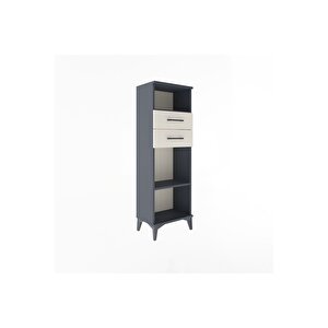 Arges Dolap 2 Raflı 2 Çekmeceli 44x30x134 Antrasit-aytaşı