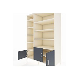 Kronos Dolap 10 Raflı 3 Kapaklı 132x59x195 Aytaşı-antrasit/aytaşı