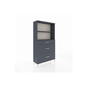 Arges Dolap 2 Raflı 3 Çekmeceli 88x30x163 Antrasit-antrasit