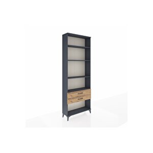 Arges Dolap 4 Raflı 2 Çekmeceli 88x30x243 Antrasit-çam