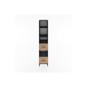 Hyperion Dolap 4 Raflı 2 Çekmeceli 44x44x221 Antrasit-çam