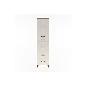 Hyperion Dolap 3 Raflı 4 Çekmeceli 4 Kapaklı 60x44x243 Çam-aytaşı