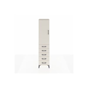 Hyperion Dolap Tek Raflı 5 Çekmeceli Tek Askılı 44x44x195 Aytaşı-aytaşı
