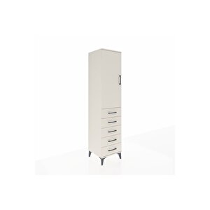Hyperion Dolap Tek Raflı 5 Çekmeceli Tek Askılı 44x44x195 Aytaşı-aytaşı