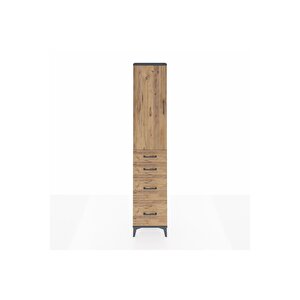 Arges Dolap 2 Raflı 4 Çekmeceli Tek Askılı 44x30x221 Antrasit-çam