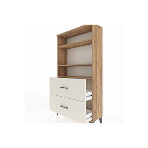 Arges Dolap 3 Raflı 2 Çekmeceli 88x30x163 Çam-aytaşı