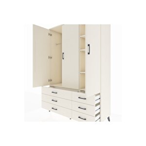 Hyperion Gardrop 5 Raflı 6 Çekmeceli Tek Askılı 132x44x195 Aytaşı-aytaşı