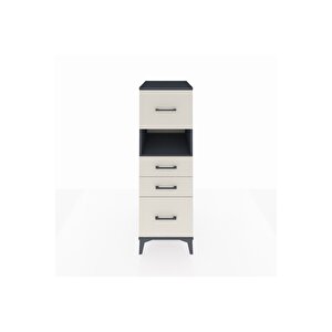 Kronos Dolap Tek Raflı 4 Çekmeceli 44x59x134 Antrasit-aytaşı