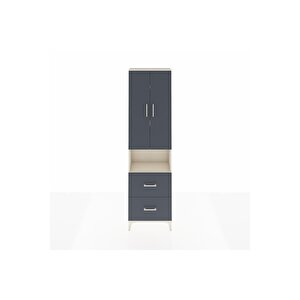 Arges Dolap 4 Raflı 2 Çekmeceli 2 Kapaklı 60x30x221 Aytaşı-antrasit