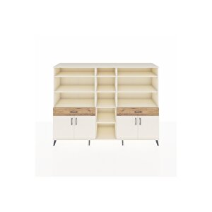 Hyperion Dolap 12 Raflı 2 Çekmeceli 4 Kapaklı 220x44x163 Aytaşı-aytaşı/çam