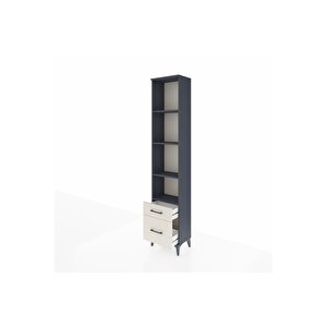 Arges Dolap 4 Raflı 2 Çekmeceli 44x30x221 Antrasit-aytaşı