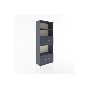 Arges Dolap 3 Raflı 2 Çekmeceli 60x30x163 Antrasit-antrasit