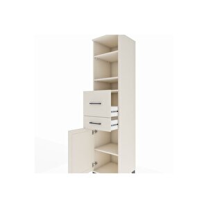 Hyperion Dolap 4 Raflı 2 Çekmeceli Tek Kapaklı 44x44x195 Aytaşı-aytaşı