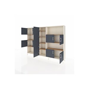 Arges Dolap 10 Raflı 9 Kapaklı 220x30x163 Aytaşı-antrasit/çam