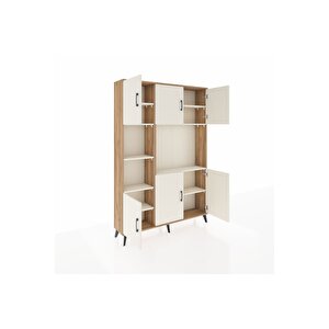 Arges Gardrop 9 Raflı 6 Kapaklı 132x30x195 Çam-aytaşı