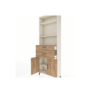 Arges Dolap 4 Raflı 2 Çekmeceli 2 Kapaklı 88x30x243 Aytaşı-çam