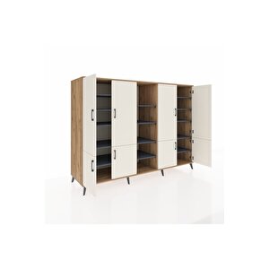 Kronos Dolap 14 Raflı 8 Kapaklı 220x59x163 Çam-aytaşı/antrasit