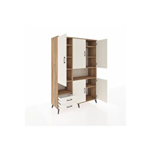 Hyperion Gardrop 10 Raflı 2 Çekmeceli 5 Kapaklı 132x44x195 Çam-aytaşı