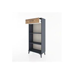 Hyperion Dolap 2 Raflı Tek Çekmeceli 60x44x134 Antrasit-çam