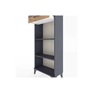 Hyperion Dolap 2 Raflı Tek Çekmeceli 60x44x134 Antrasit-çam