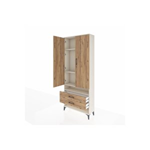 Arges Dolap 4 Raflı 2 Çekmeceli 2 Kapaklı 88x30x221 Aytaşı-çam