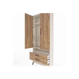 Arges Dolap 4 Raflı 2 Çekmeceli 2 Kapaklı 88x30x221 Aytaşı-çam