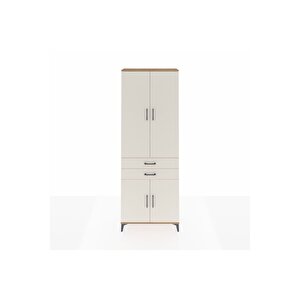 Arges Dolap 5 Raflı 2 Çekmeceli 4 Kapaklı 88x30x243 Çam-aytaşı