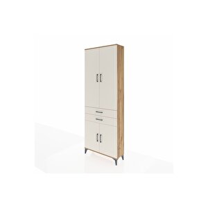 Arges Dolap 5 Raflı 2 Çekmeceli 4 Kapaklı 88x30x243 Çam-aytaşı