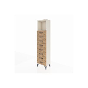 Arges Dolap Tek Raflı 8 Çekmeceli 44x30x182 Aytaşı-çam