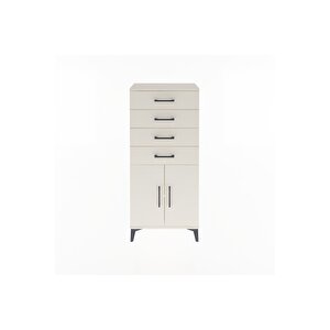 Arges Dolap Tek Raflı 4 Çekmeceli 2 Kapaklı 60x30x134 Aytaşı-aytaşı