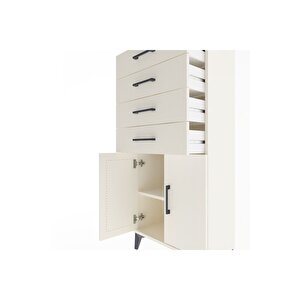 Arges Dolap Tek Raflı 4 Çekmeceli 2 Kapaklı 60x30x134 Aytaşı-aytaşı