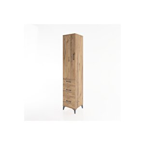 Hyperion Dolap 3 Raflı 3 Çekmeceli Tek Kapaklı 44x44x221 Çam-çam