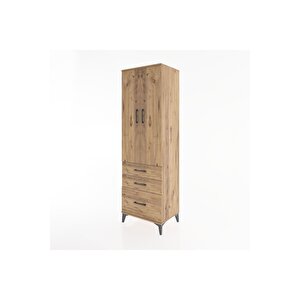 Hyperion Dolap 4 Raflı 3 Çekmeceli 2 Kapaklı 60x44x195 Çam-çam