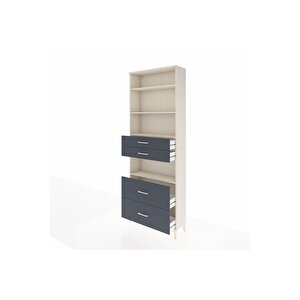 Arges Dolap 4 Raflı 4 Çekmeceli 88x30x243 Aytaşı-antrasit