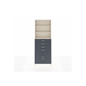 Arges Dolap 3 Raflı 4 Çekmeceli 2 Kapaklı 88x30x243 Aytaşı-antrasit