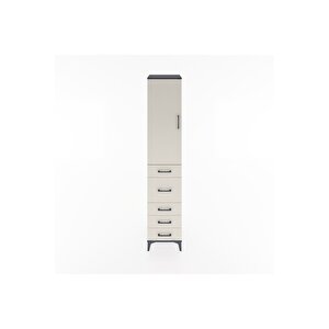 Hyperion Dolap 2 Raflı 5 Çekmeceli Tek Askılı 44x44x221 Antrasit-aytaşı