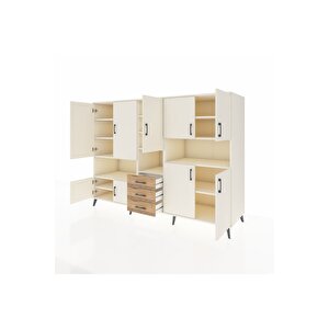 Kronos Dolap 13 Raflı 3 Çekmeceli 9 Kapaklı 220x59x163 Aytaşı-aytaşı/çam