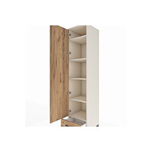 Hyperion Dolap 5 Raflı Tek Çekmeceli Tek Kapaklı 44x44x195 Aytaşı-çam