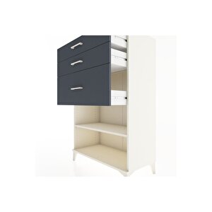 Hyperion Dolap Tek Raflı 3 Çekmeceli 88x44x134 Aytaşı-antrasit