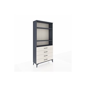 Arges Dolap 3 Raflı 4 Çekmeceli 88x30x182 Antrasit-aytaşı