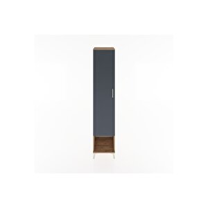 Hyperion Dolap 5 Raflı Tek Kapaklı 44x44x221 Çam-antrasit