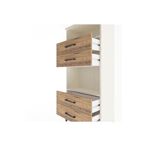 Arges Dolap 2 Raflı 4 Çekmeceli 60x30x134 Aytaşı-çam