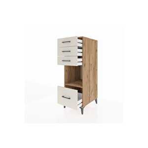 Kronos Dolap Tek Raflı 4 Çekmeceli 44x59x134 Çam-aytaşı