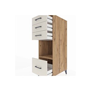 Kronos Dolap Tek Raflı 4 Çekmeceli 44x59x134 Çam-aytaşı